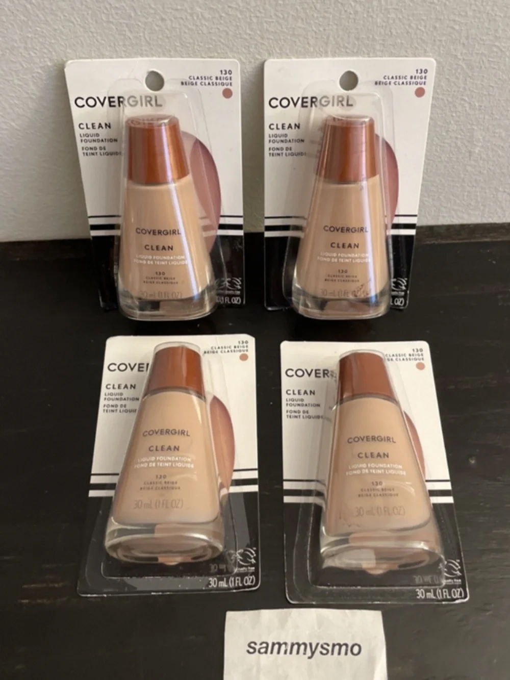 Covergirl Clean Liquid Foundation 130 Classic Beige 1 oz x4